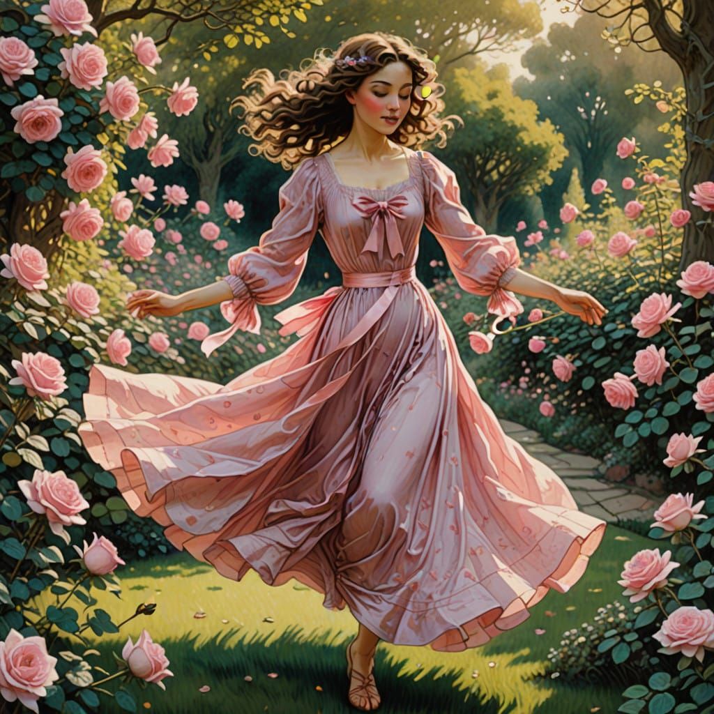Whimsical Garden Ballerina in Gentle Light