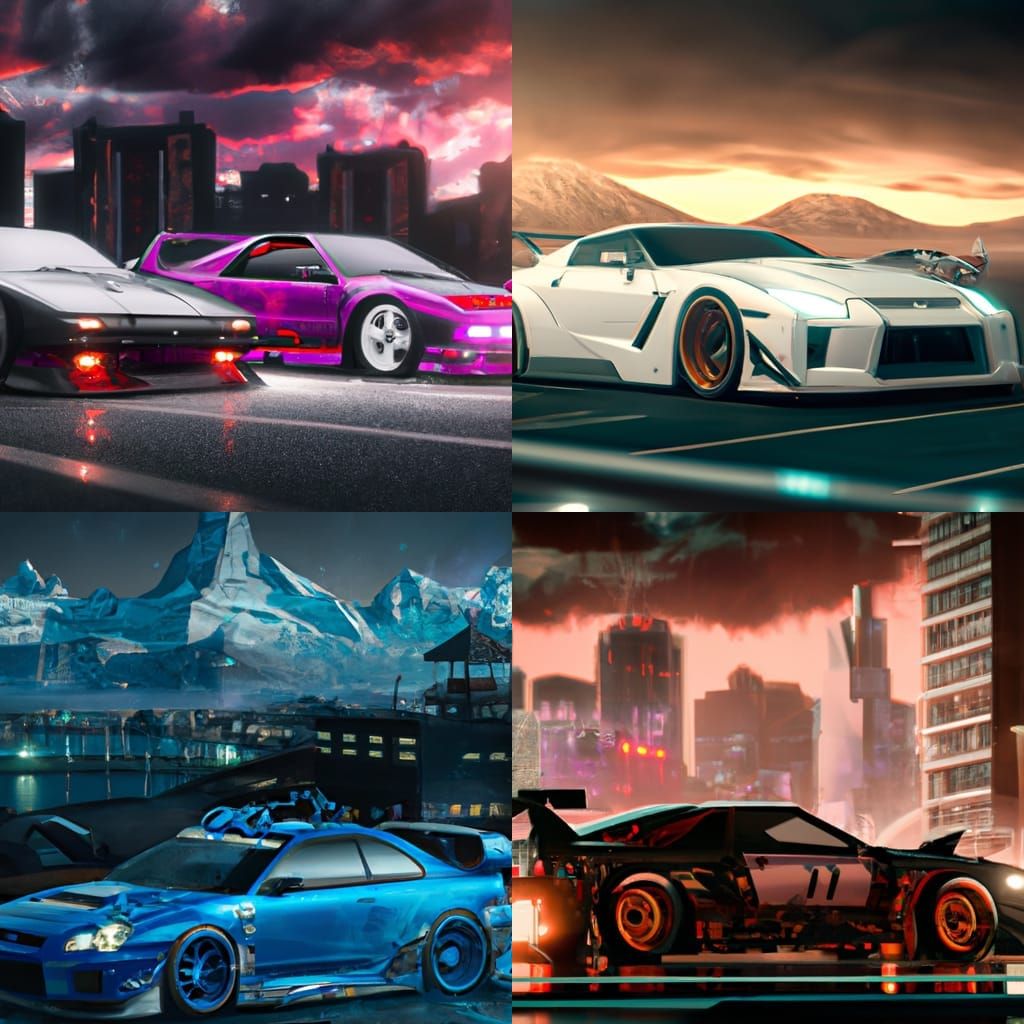 Epic Car Collection: Cinematic Digital Matte Painting