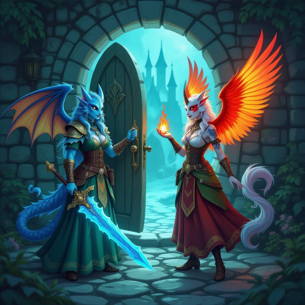 Halfling-Tiefling Hybrid with Mystical Wings and Magic Items