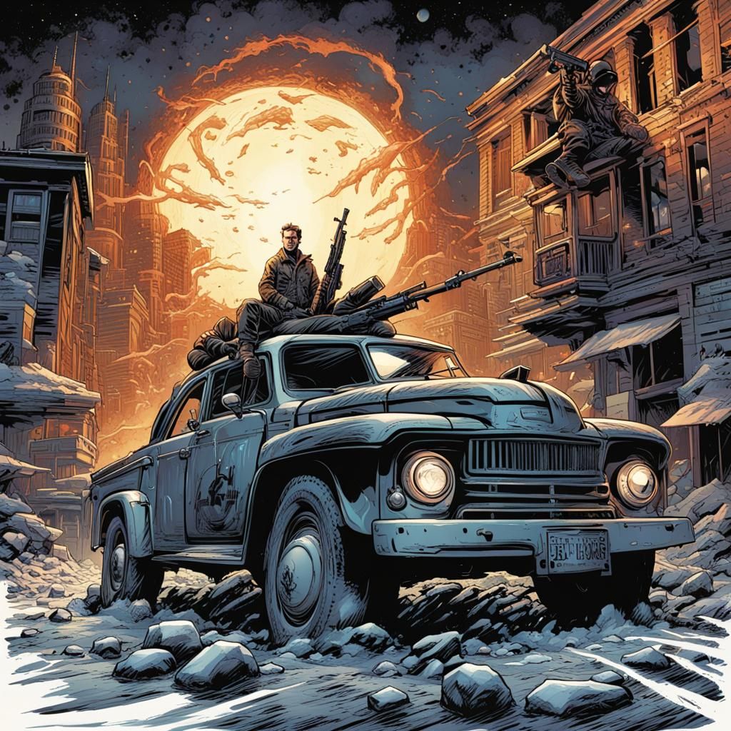 Comic Book Art Gun Illustration