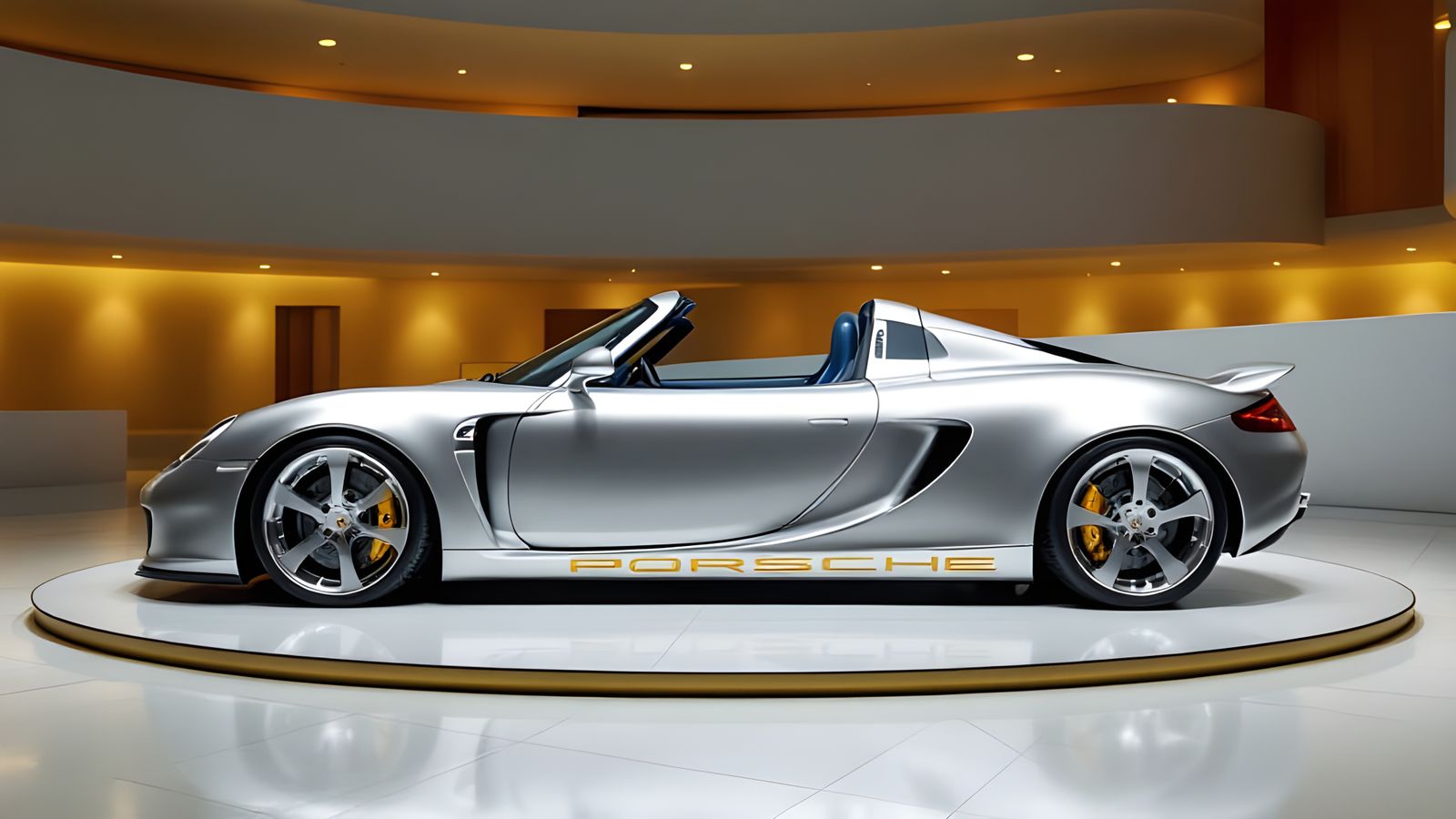 2005 Porsche Carrera GT in Silver at Guggenheim Museum