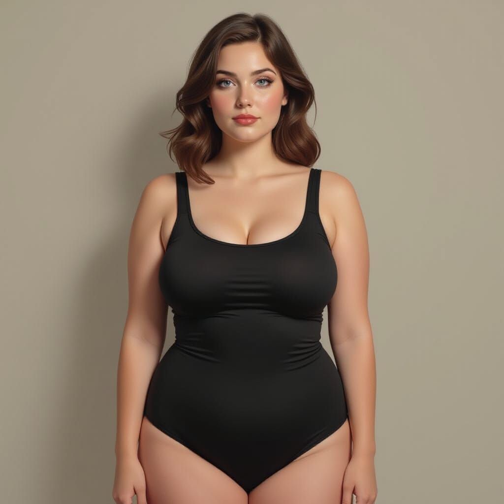 Expressive Portrait of a Woman in Swimsuit