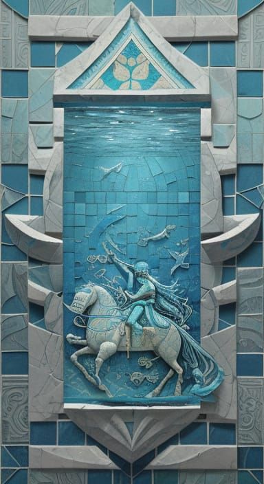 Ancient Greek Mosaic Masterpiece: Nereids and Neptune