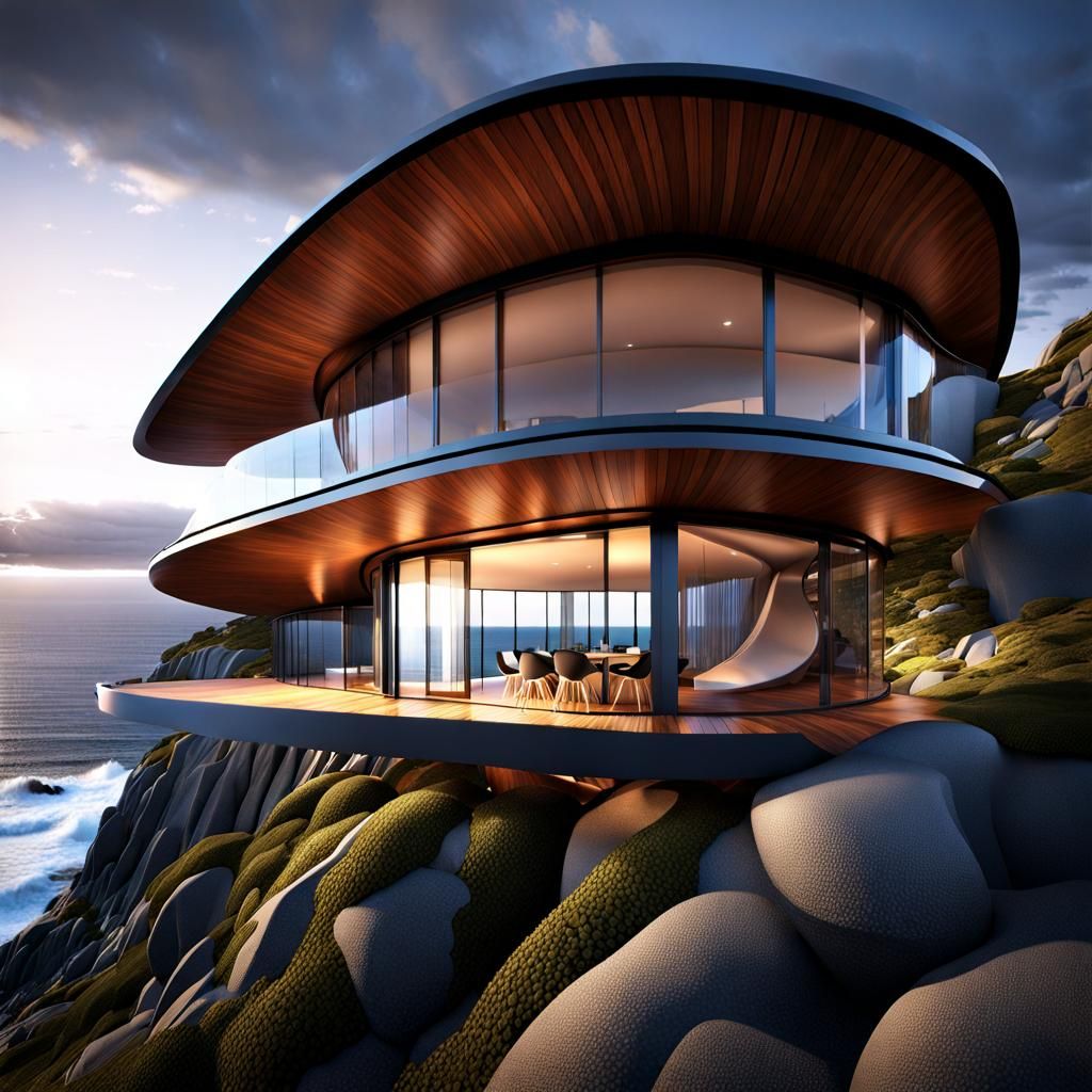 Spectacular Storm-Wave House: 3D Architectural Render