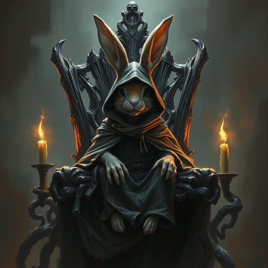 Gothic Bunny Lord in Dark Fantasy Realm