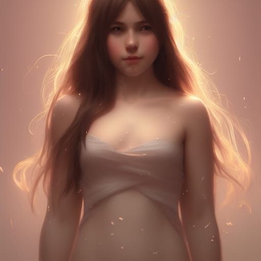 Innocent Girl Portrait in Hyperdetailed Digital Art Style