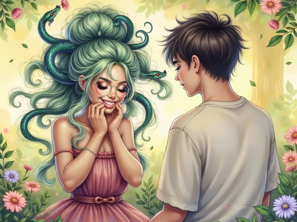 Bashful Medusa's Anime Garden Date