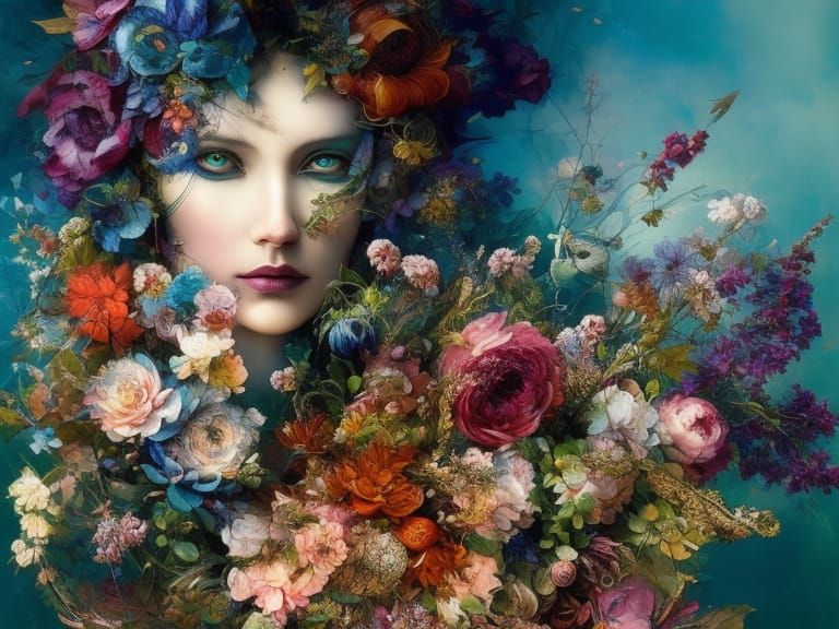 Floral Wreath: Fantasycore Digital Art Masterpiece