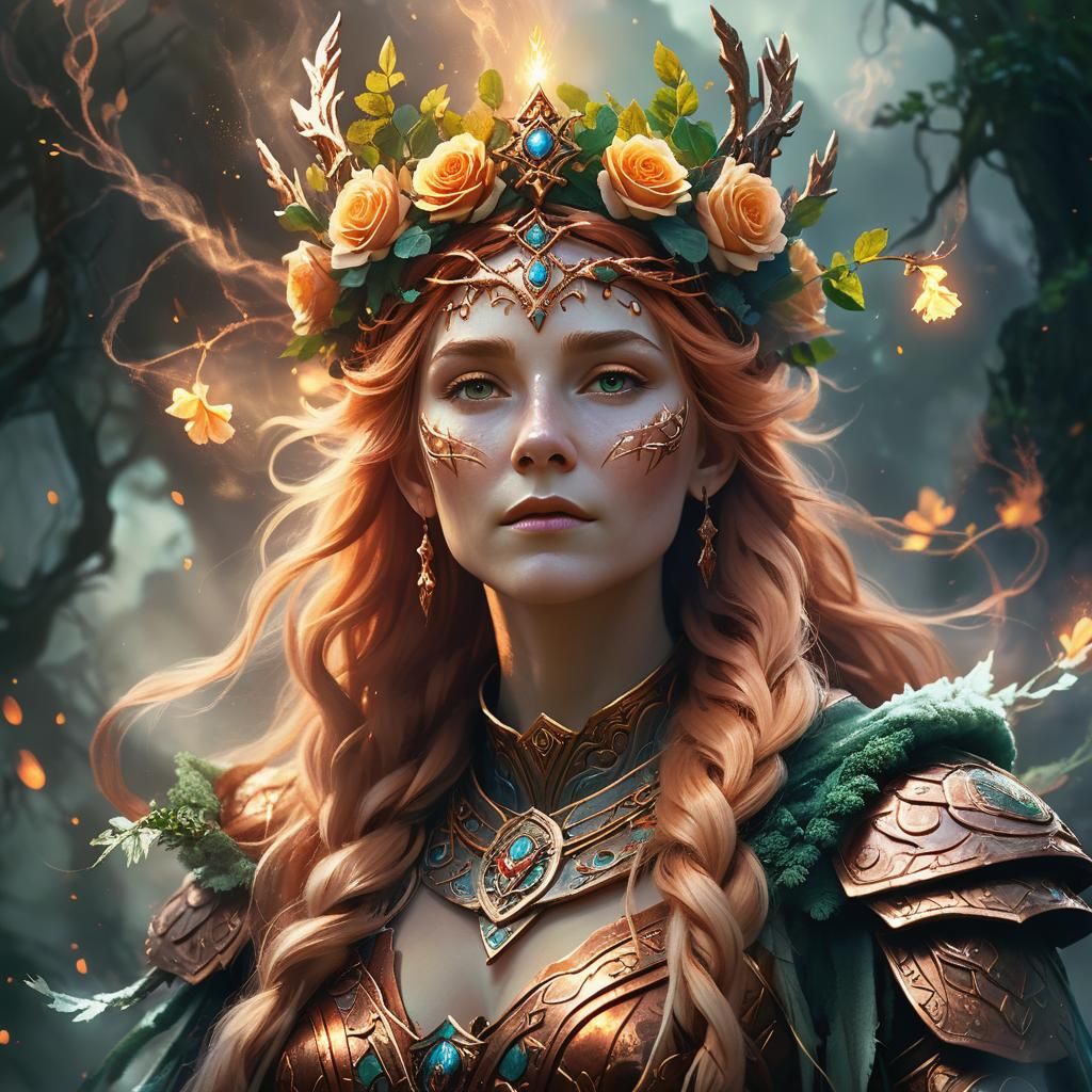 Ethereal Druid Goddess in a Cinematic Style