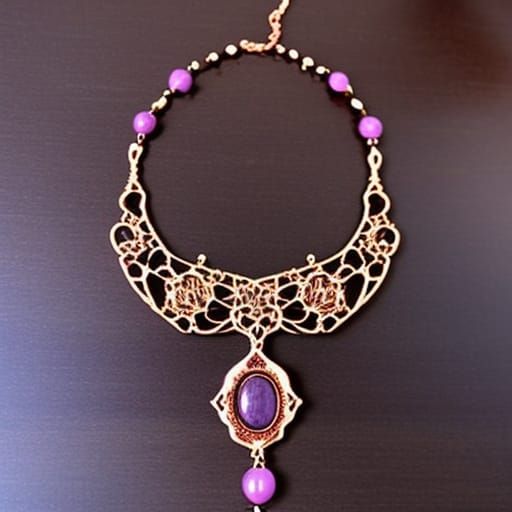 Ethereal gothic rose gold necklace with purple Jade pendant& oriental vibes& gothic vibes& ethereal vibes& beautiful cra...