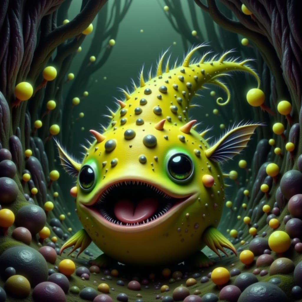 Mythical Creatures in Eerie Landscape