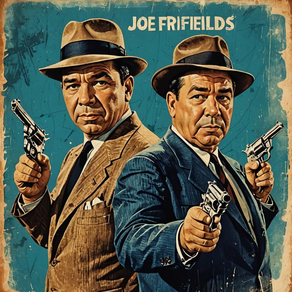 Retro Movie Poster of Two Officers