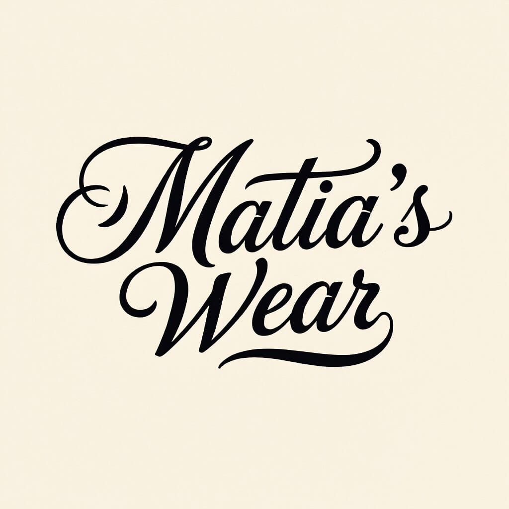 Matia's Wear Logo in Elegant Cursive Script