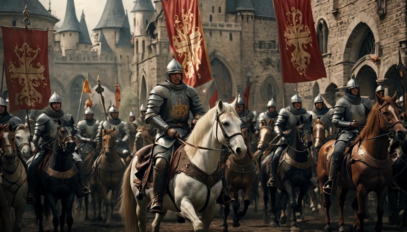 Medieval Prince Rides into Court with Chivalry and Honor