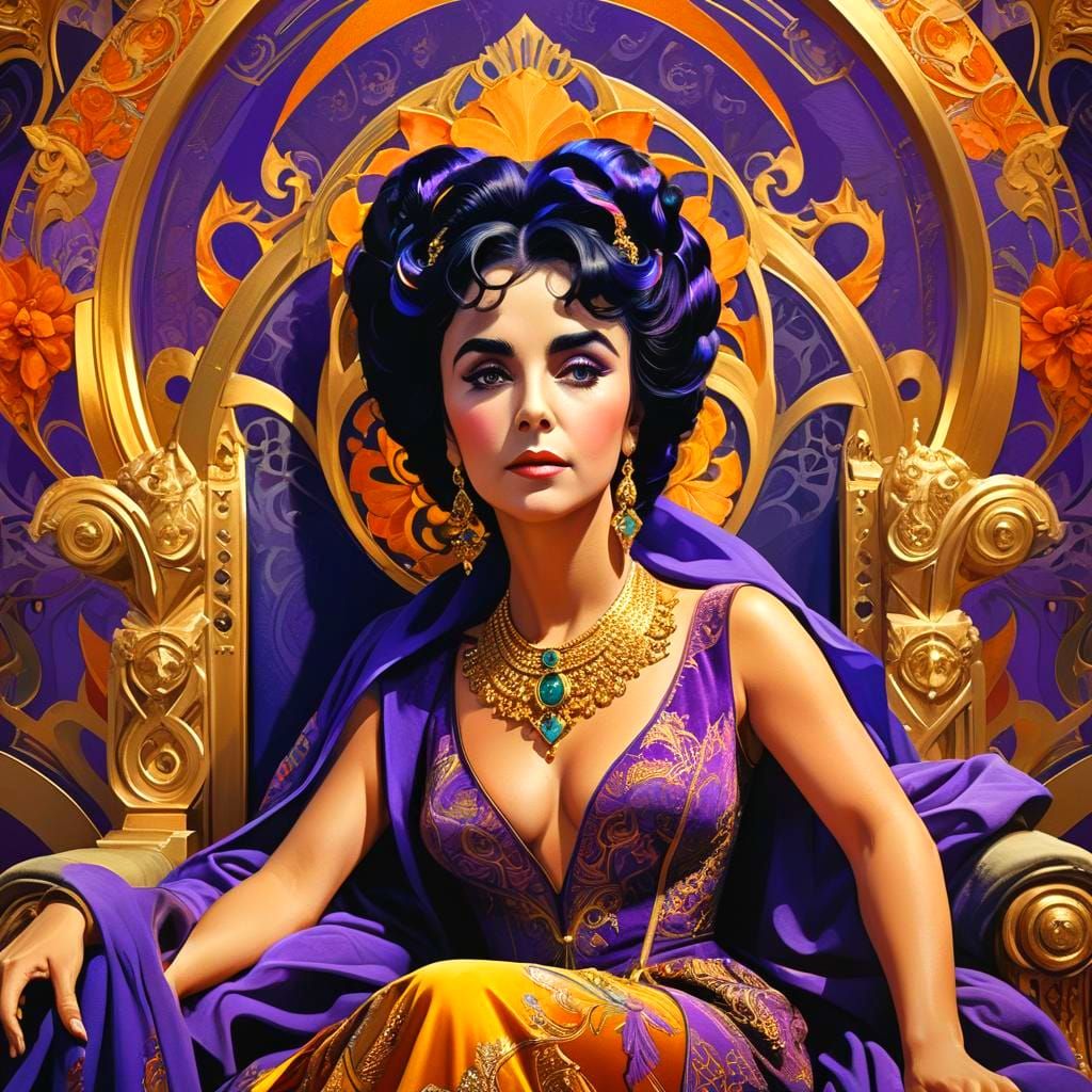 Liz Taylor Portrait in Comic Book Style