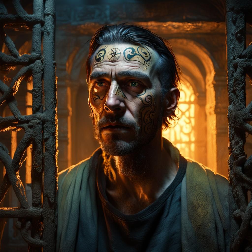 Hyperrealistic Concept Art of Oliver Caudet in Mystical Pris...