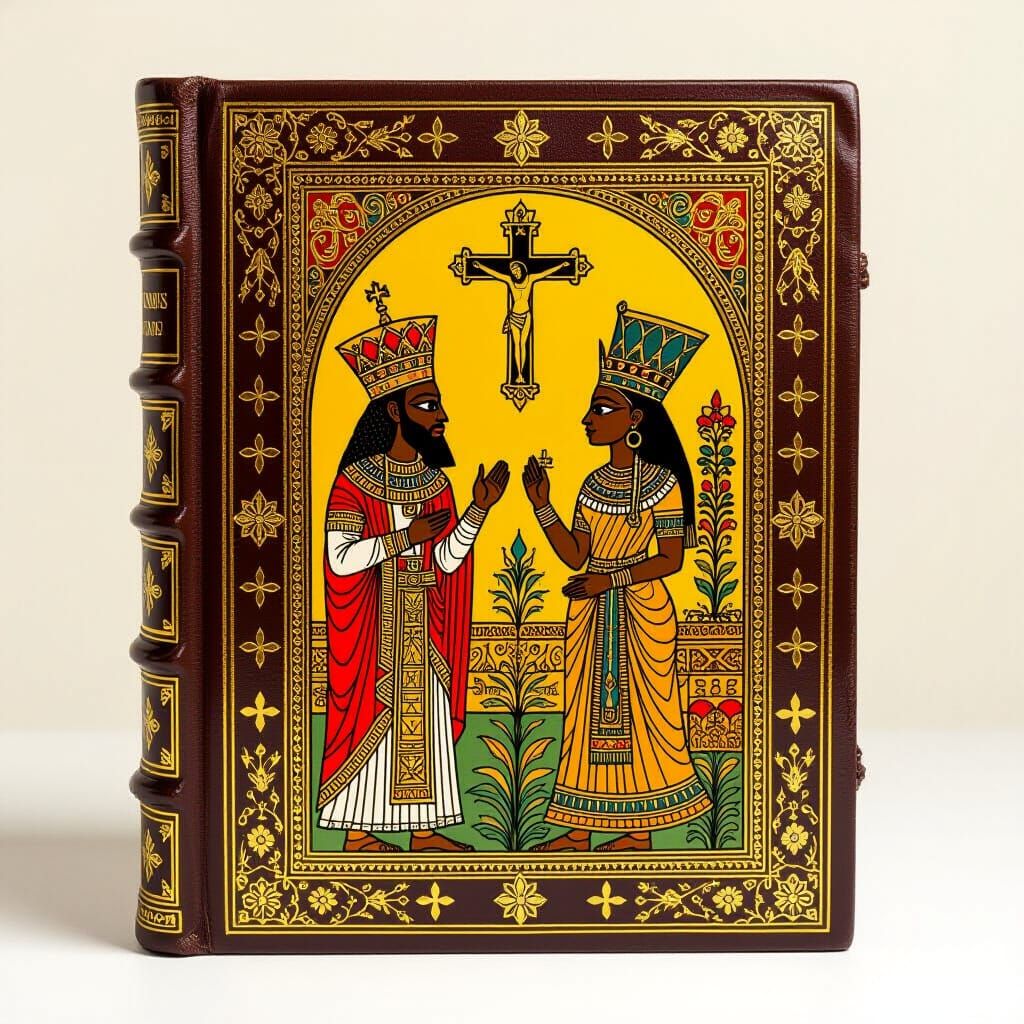 Ornate Book of Solomon and Sheba in Ethiopian Style