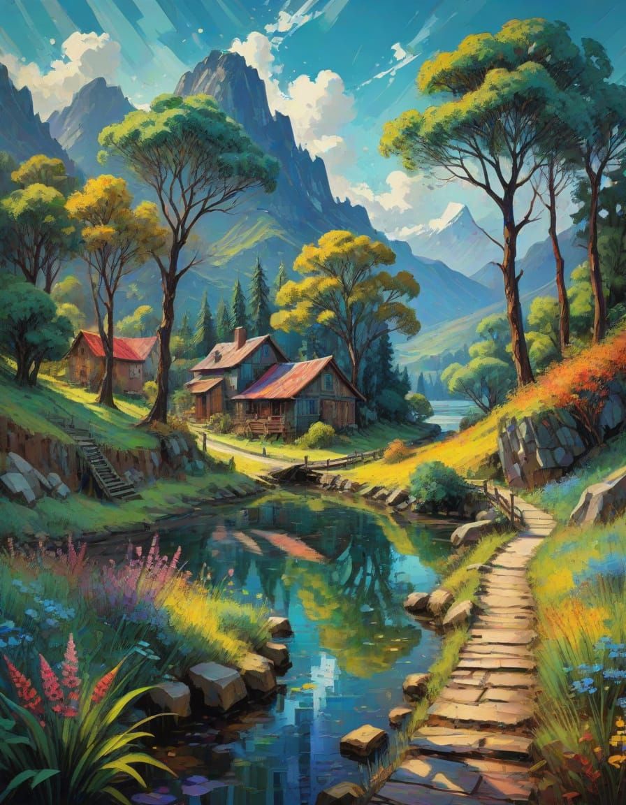 Dramatic Digital Painting in Expressionist Style