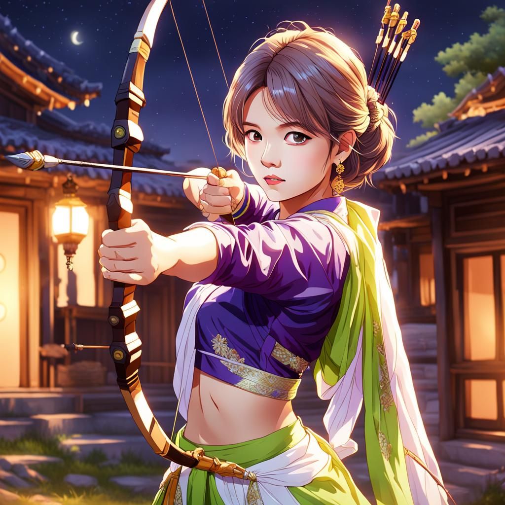Yoo Jeongyeon as Archer Queen in Anime Style