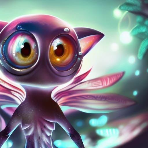 Chibi Alien Portrait in Space