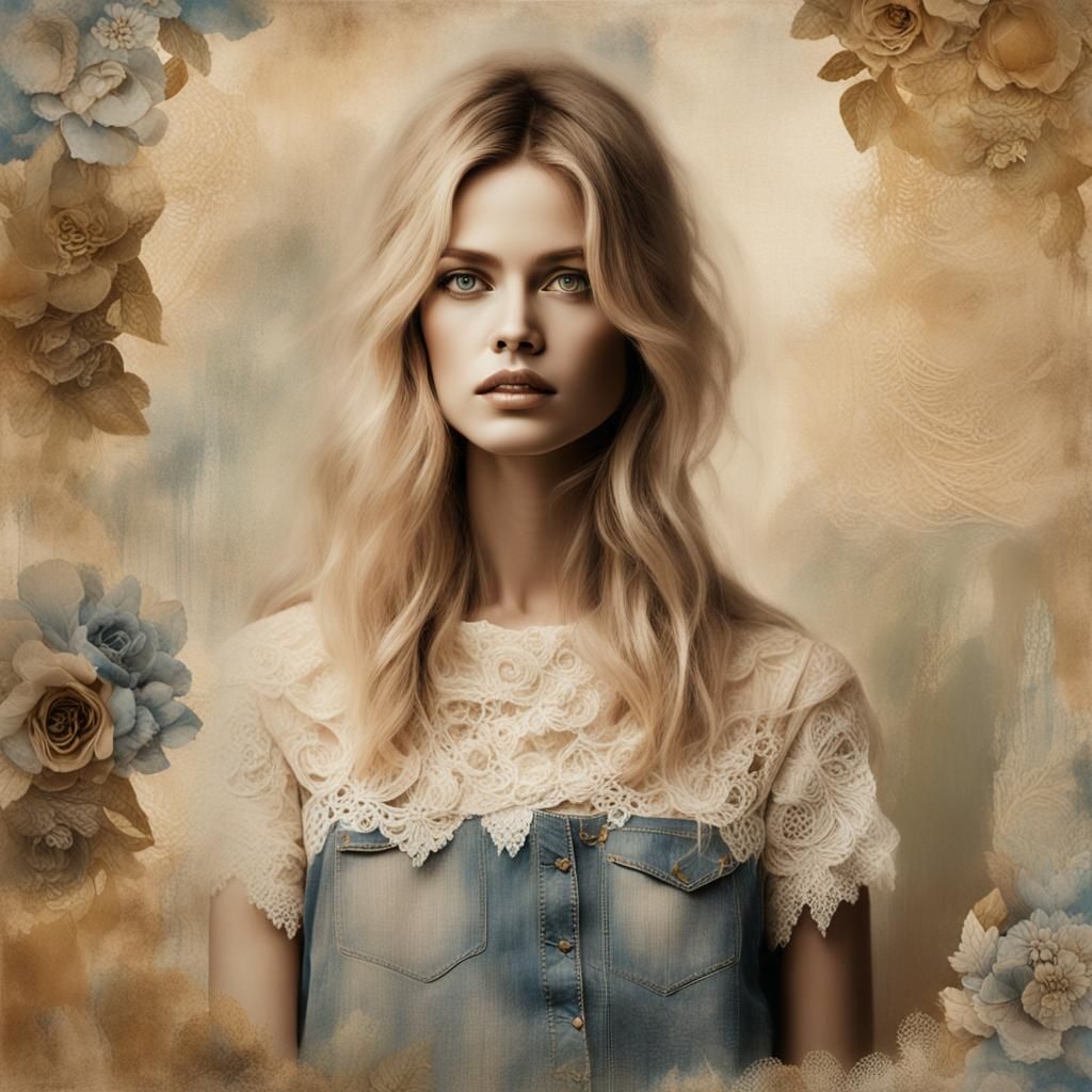 Brigitte Bardot Inspired Mixed Media Portrait