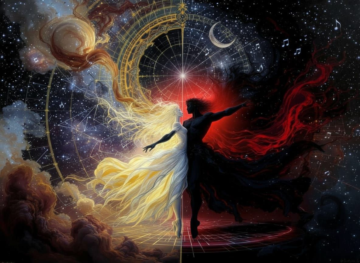 Celestial Ballet of Light and Shadow