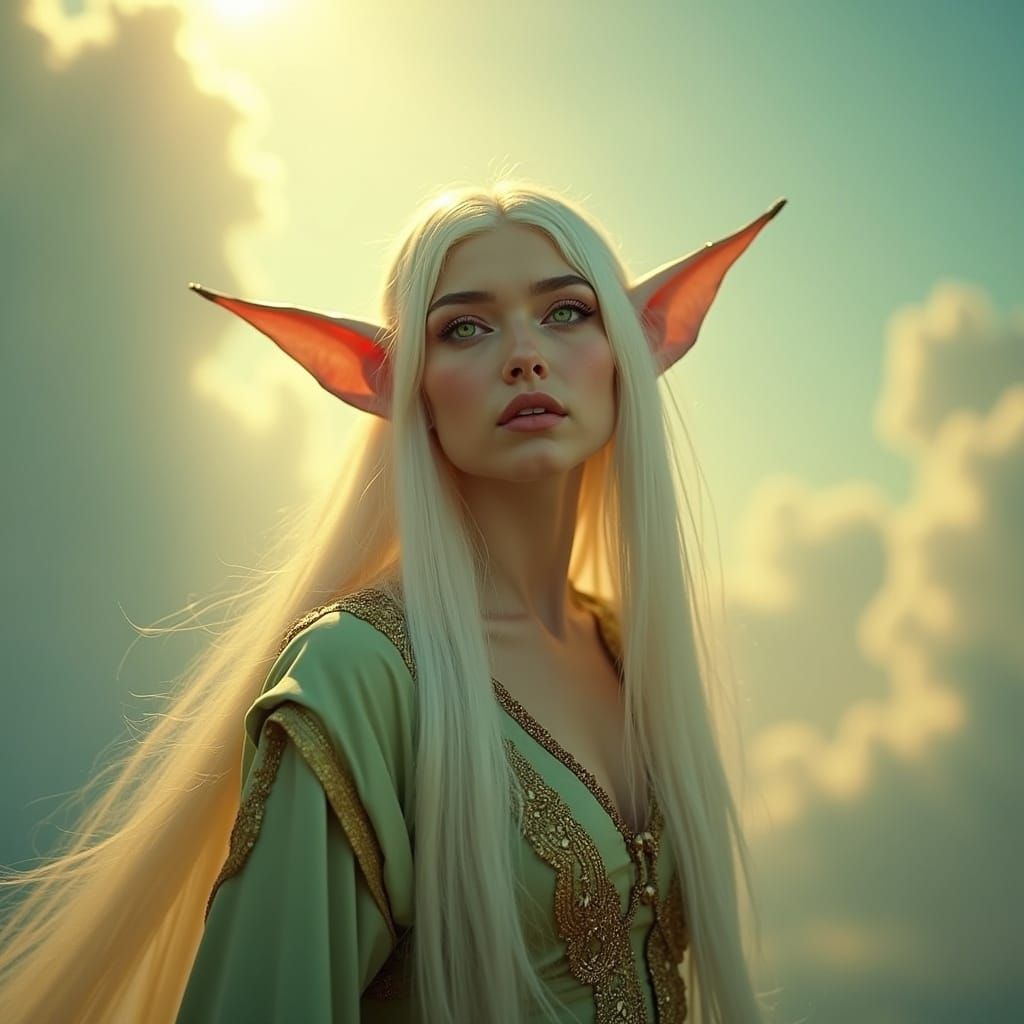 Albino Elf in Sunlight: A Hyperrealistic Film Still