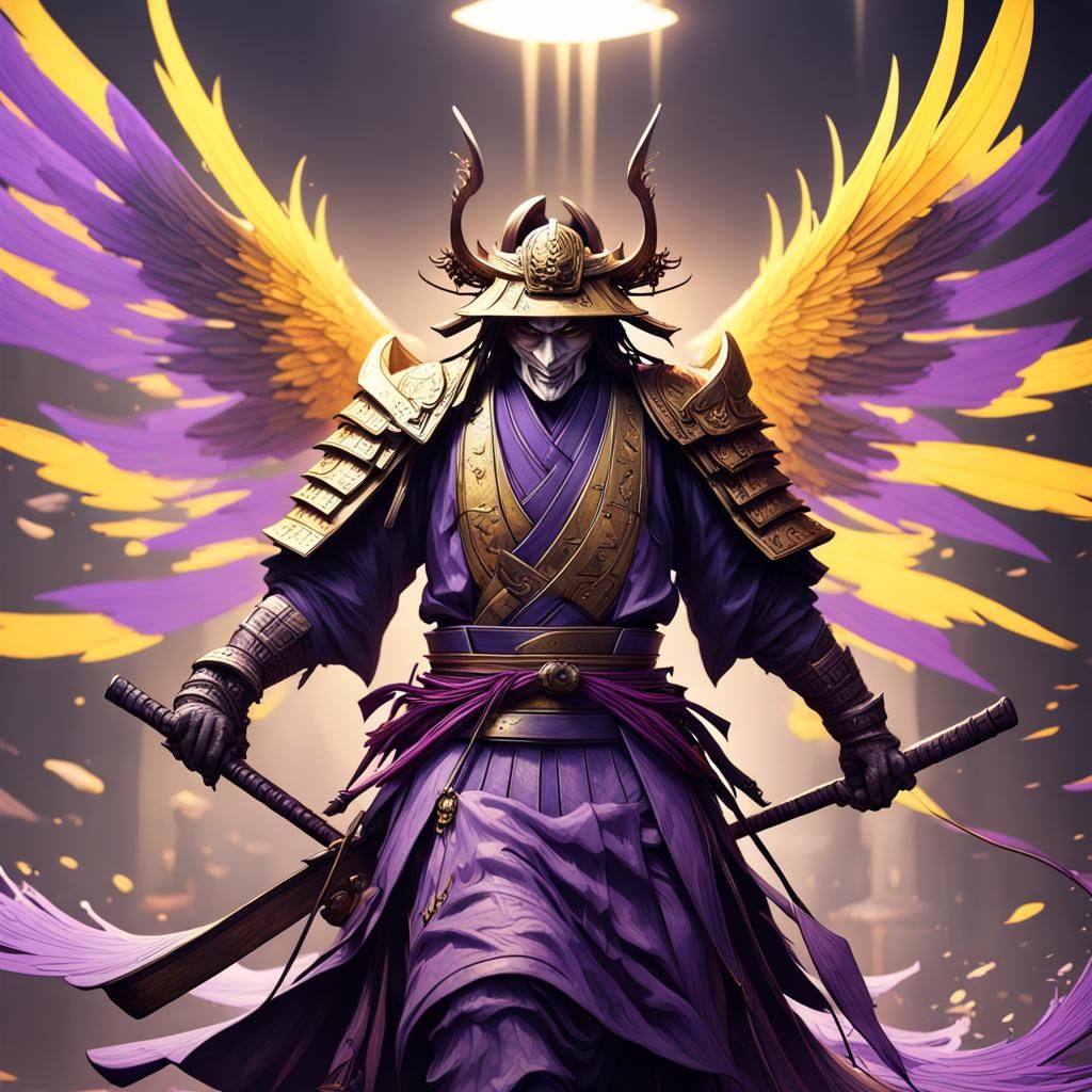 Winged Shinigami Samurai: Dark Fantasy Concept Art
