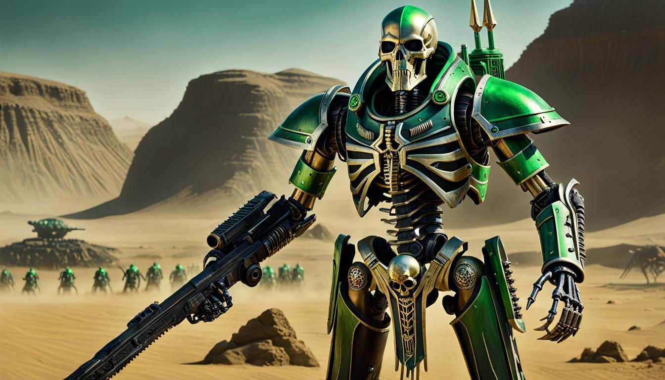 Necron Overlord Portrait in Hyperrealistic Style