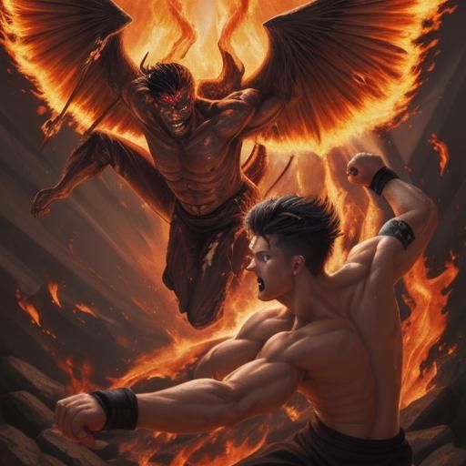 Man Battles Demons with Holy Fire