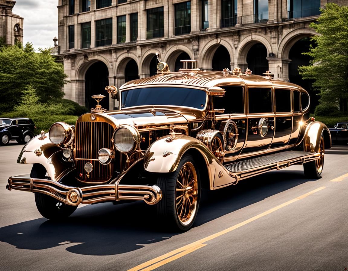 Steampunk Limousine Arrives at Futuristic Hotel