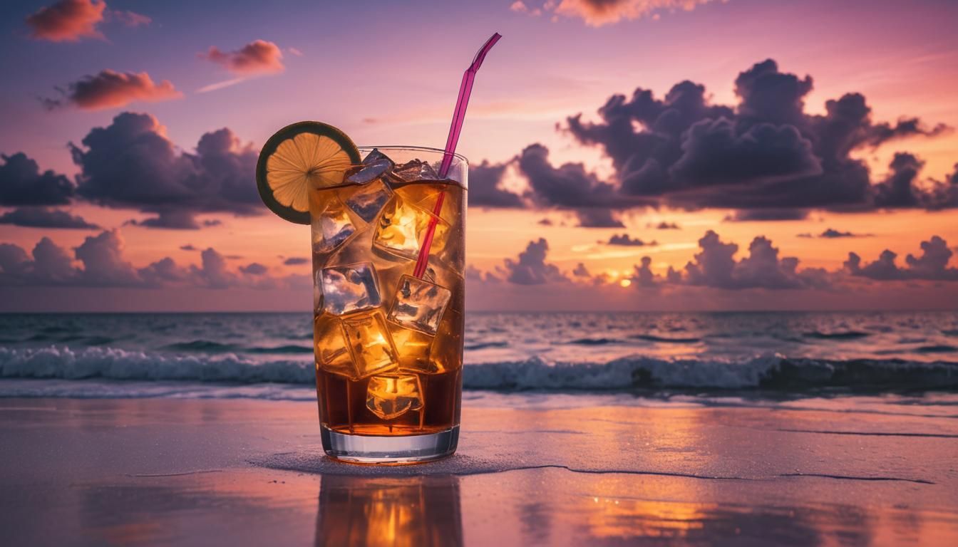 Long Island Iced Tea at Sunset: Synthwave Neon