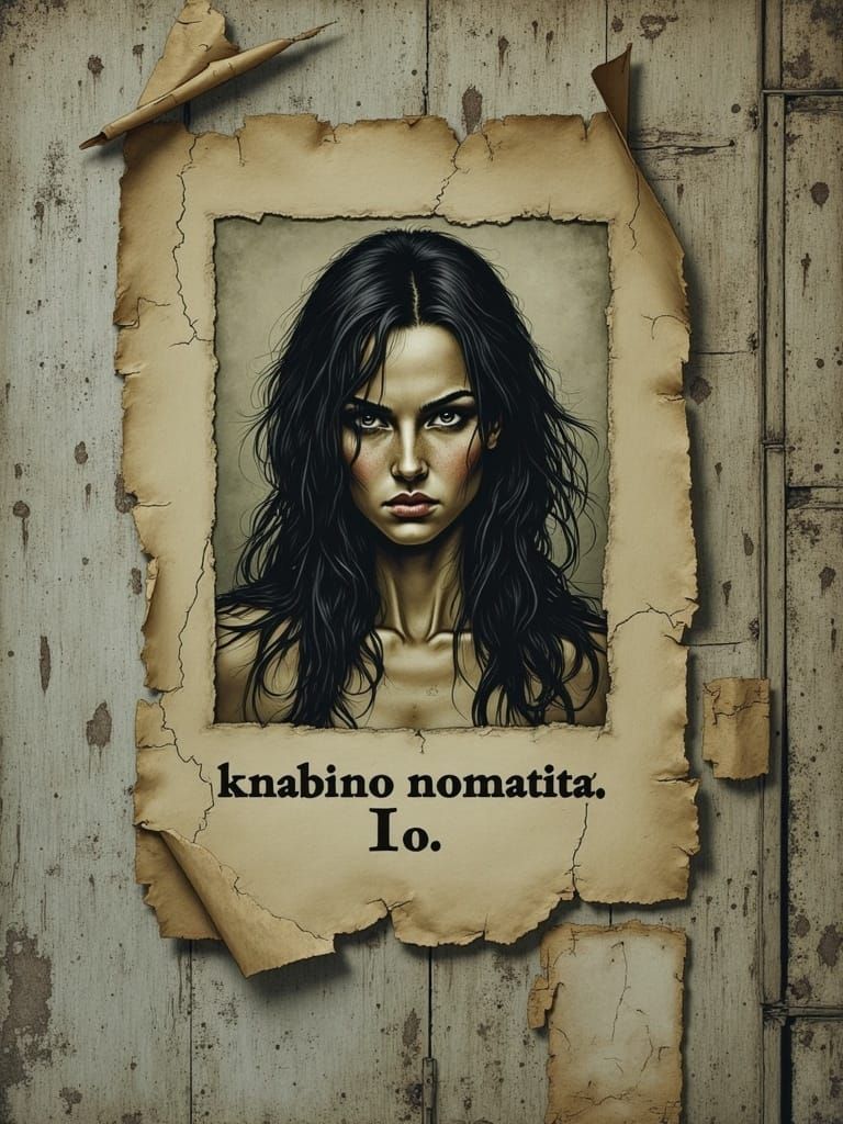 Tattered Wanted Posters on Weathered Bulletin Board