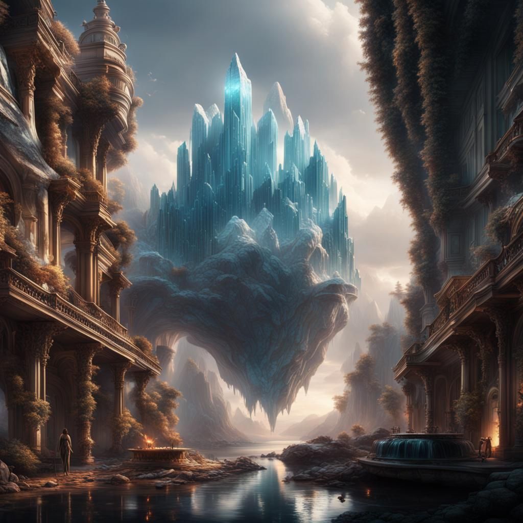Dramatic Crystal Formation in Digital Matte Painting