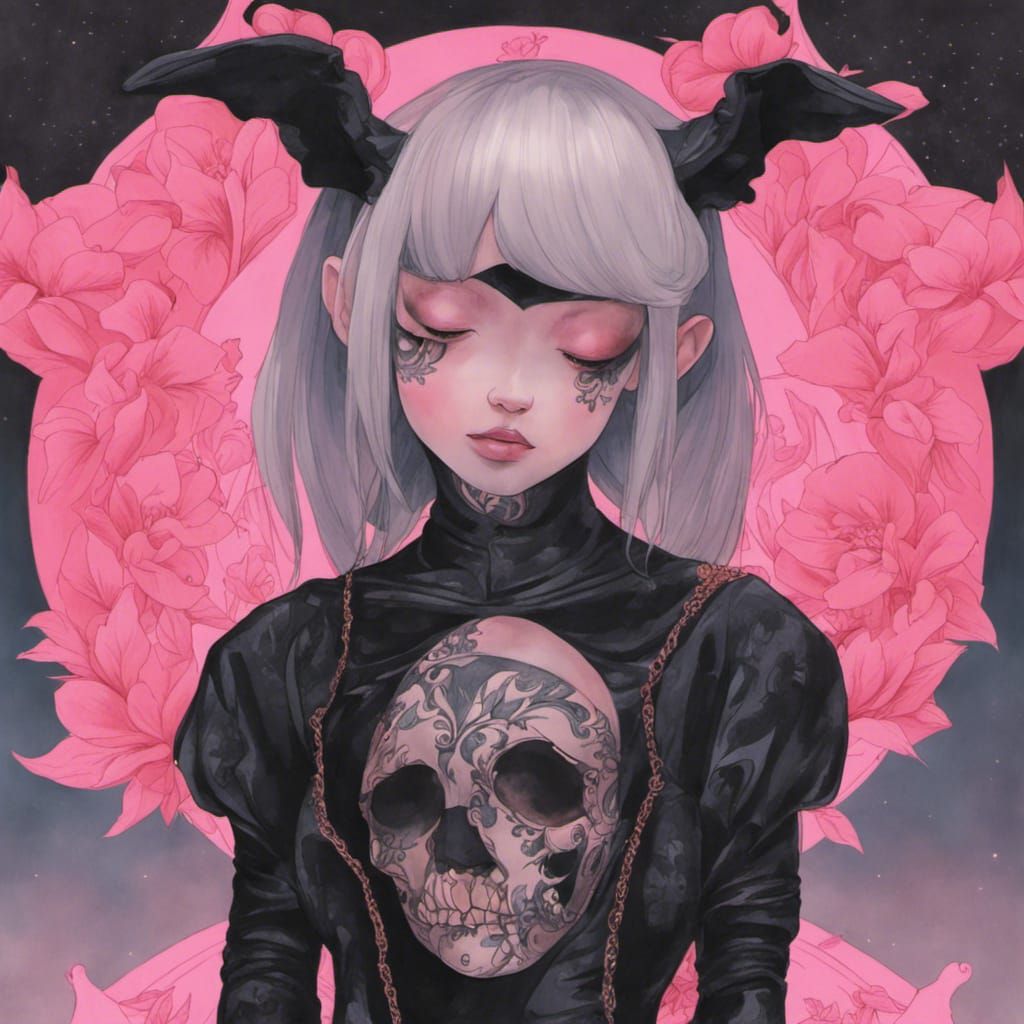 Rockabilly Model Portrait in Matrix Style