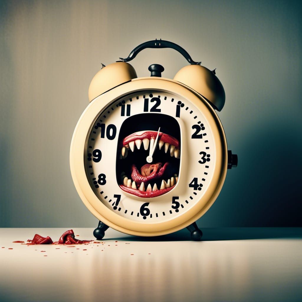Clock with Teeth: Modern Propaganda Horror Style