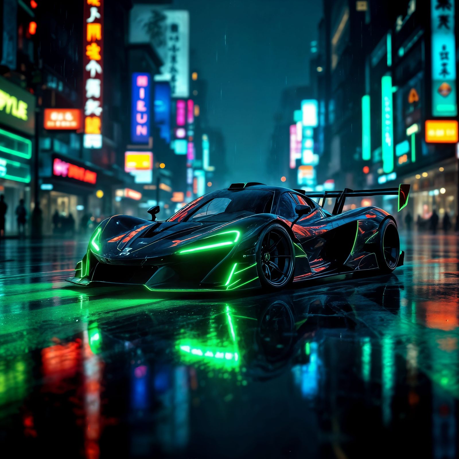 Neon McLaren P1 in Cyberpunk 2099 Style