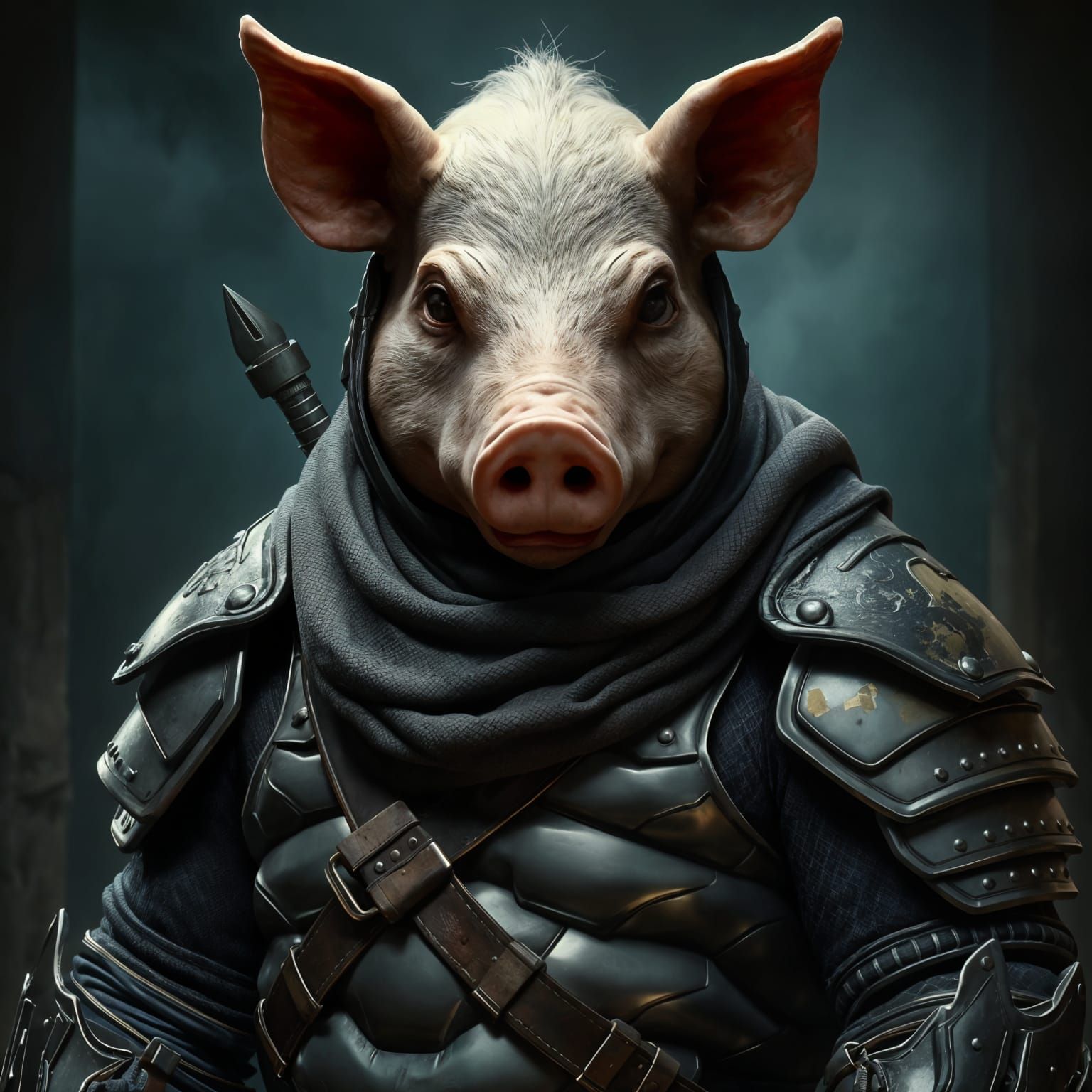 Pig-Headed Samurai in Ninja Armor