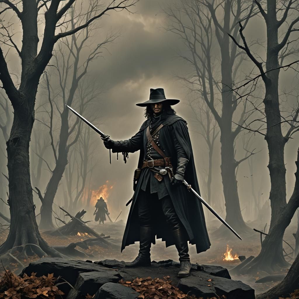 Solomon Kane: Puritan Hero Battling Demons in Matte Painting