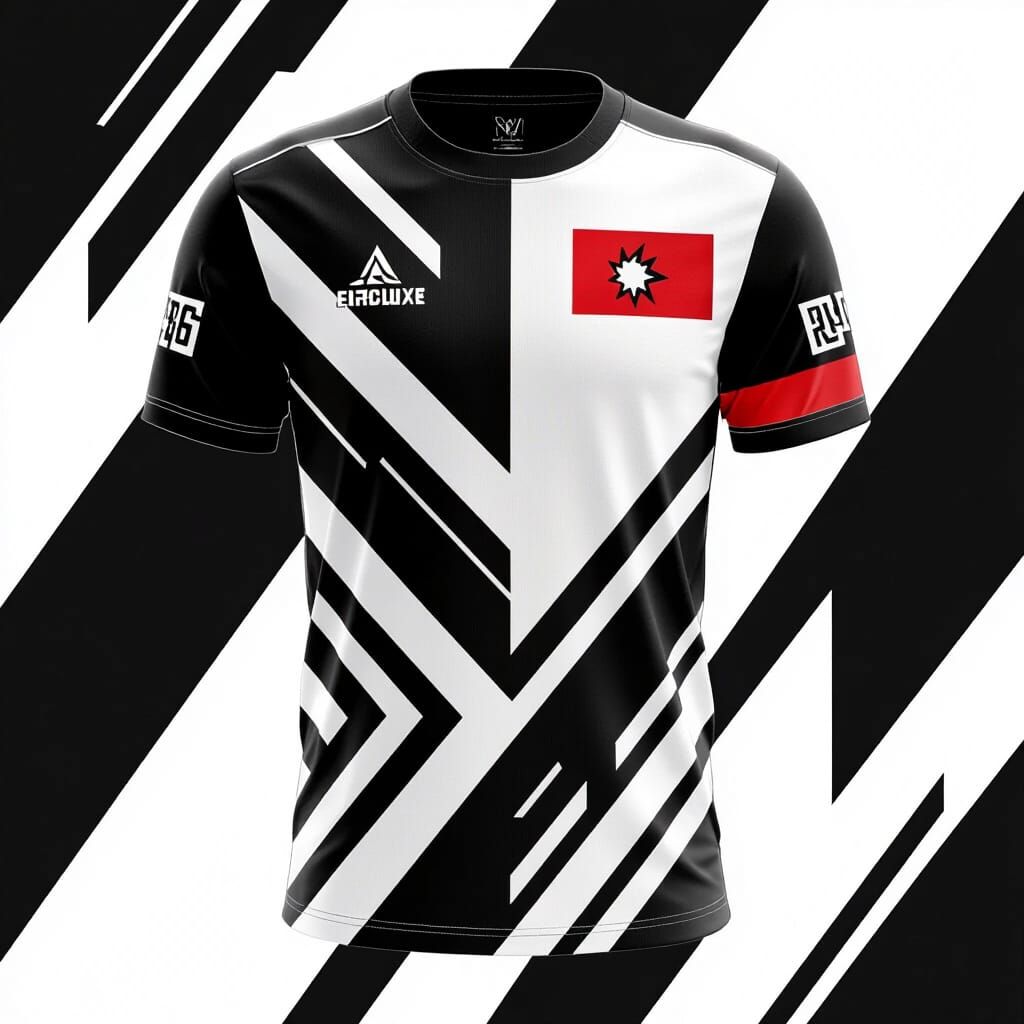 Recluxe PUBG Esports Jersey Design in Black and White