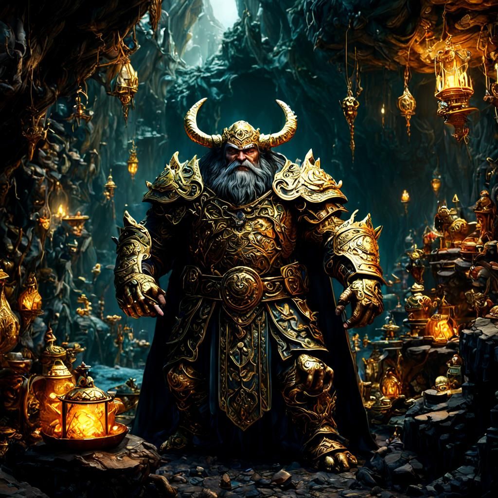 Gilded Lord Guards Treasure: Matte Painting