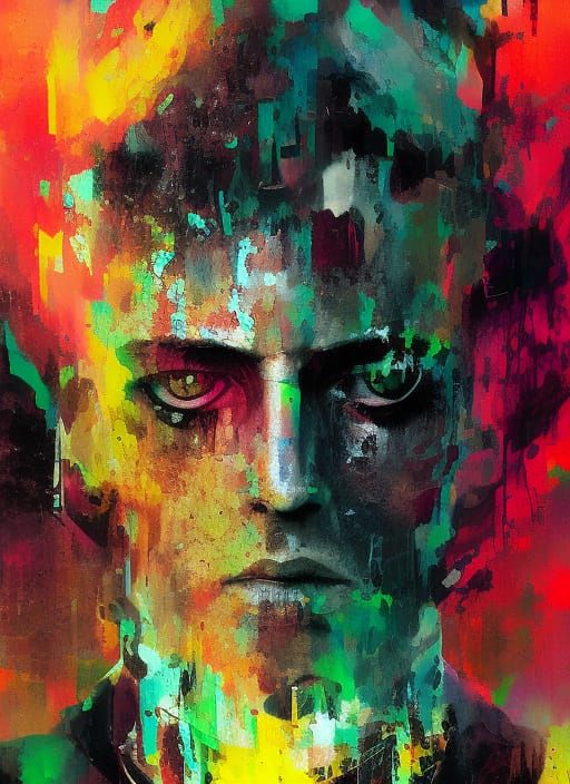 Ancient Lich Head in Colorful Splash Art Style