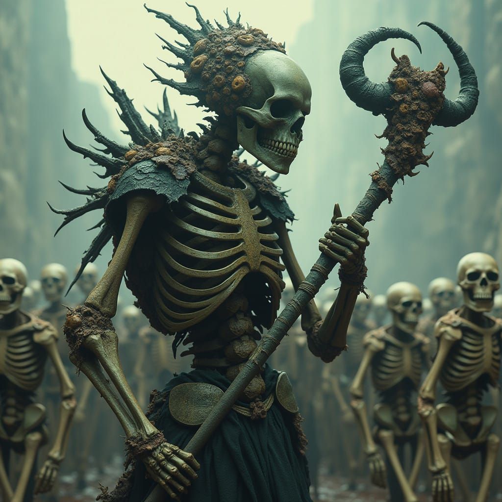 Macabre Lich of Ancient Death in Bone Armor