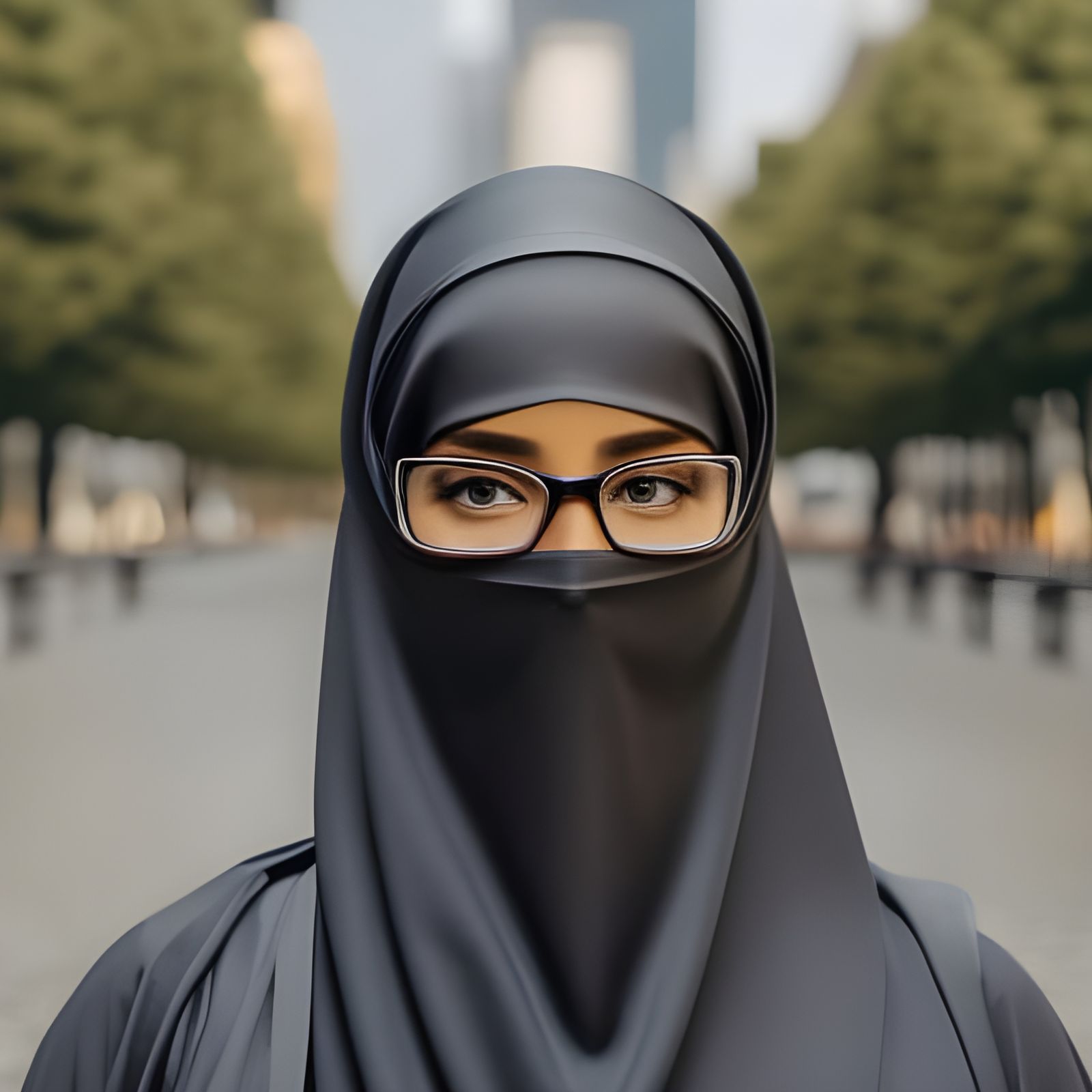 Beautiful Woman in Niqab: Hyperrealistic Portrait