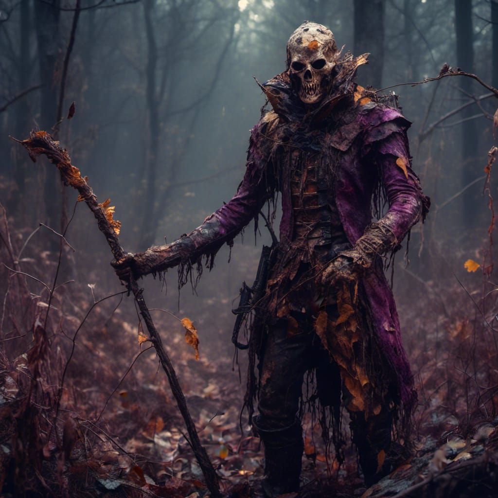 Macabre Scarecrow Warrior in Dark Fantasy Style