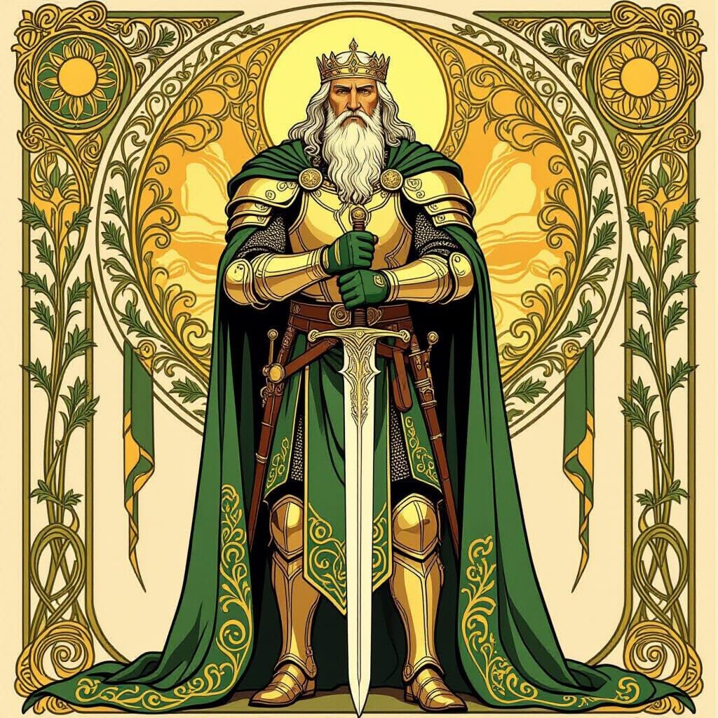 King Théoden of Rohan in Art Nouveau Style