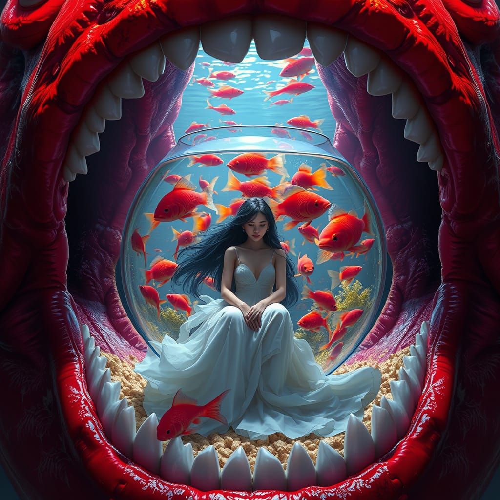 Surreal Mouth Aquariums: Dark Fantasy Concept Art