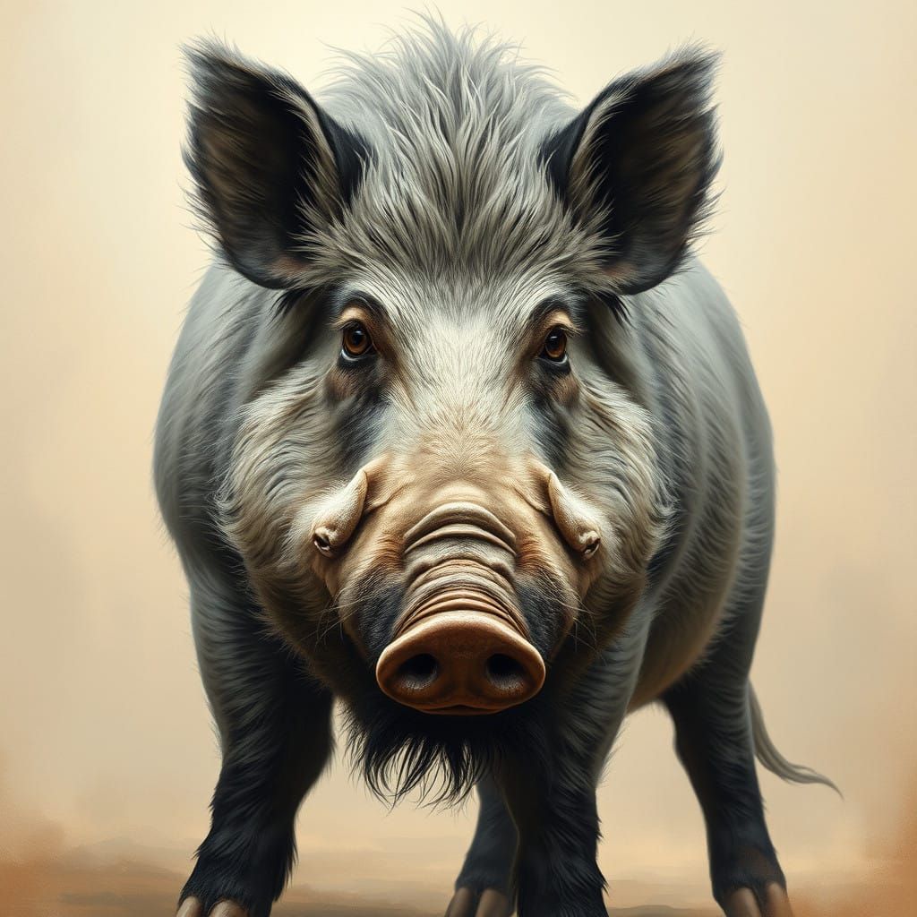 Wisdom of the Revolution - Aged Middle White Boar in Patriot...