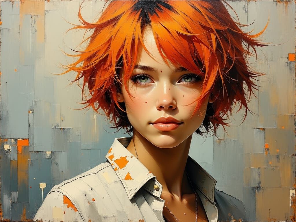 Stephen Curry as Miami Painter with Orange Bob Hair