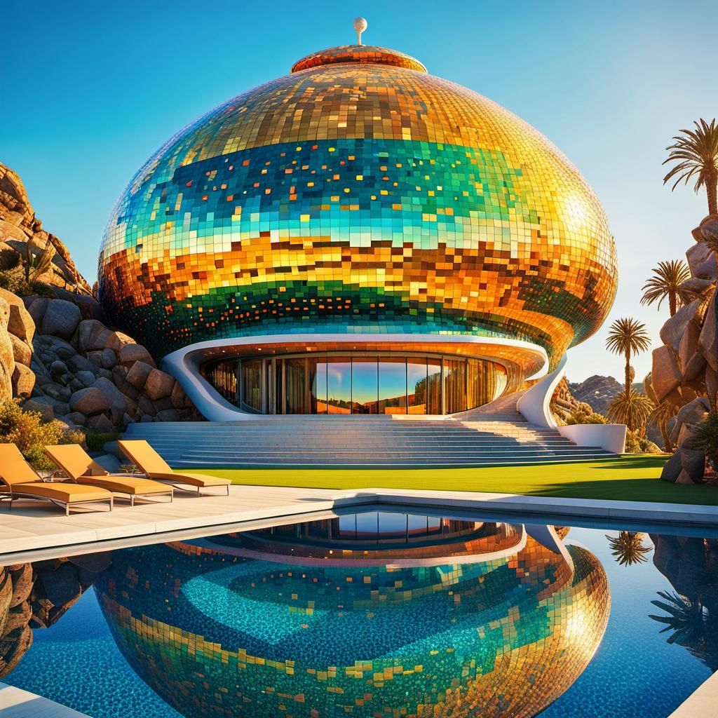 Futuristic Toad House: Abstract Glitch Architecture